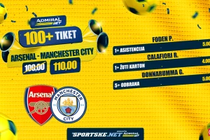 AdmiralBet 100+ tiket - Arsenal i Siti za kvotu 110,00!